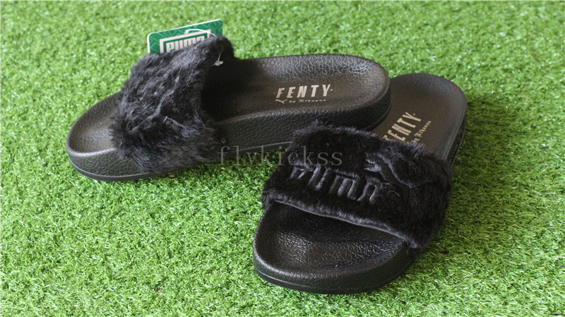 Puma Leadcat Fenty Fur Slide Black